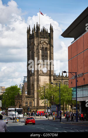 Manchester Kathedrale Ziffernblatt Manchester Cathedral, formal die Kathedrale und Collegiate Church of St Mary, Saint-Denys und St Stockfoto