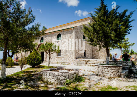 Das Kloster von Ipsilos, Mount Pantokrator, Insel Korfu, Griechenland Stockfoto