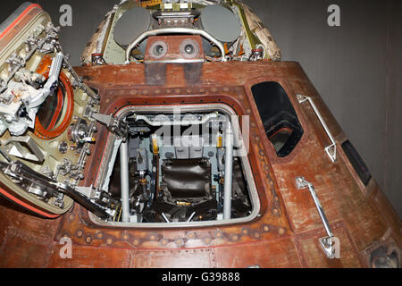 Nahaufnahme von der Apollo-14-Command-Modul auf dem Display auf dem Kennedy Space Center Besucher Complex, Merritt Insel, Florida. Stockfoto
