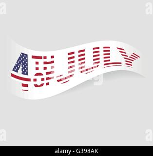 Glücklich Unabhängigkeitstag 4. Juli. Stock Vektor