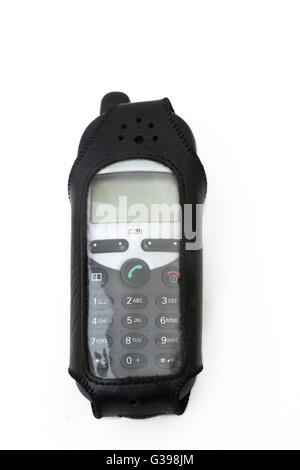 Siemens C35 Handy im Lederetui Stockfoto