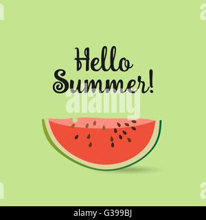 Hallo Sommer Wassermelone Stock Vektor