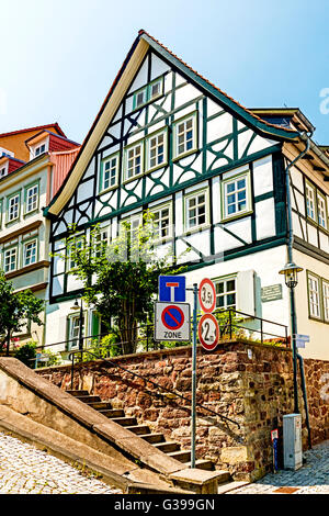 Eisenach, wo Martin Luther von 1498 Bis 1501 sterben Lateinschule Besuchte: Martin Luther besuchte das Gymnasium Stockfoto