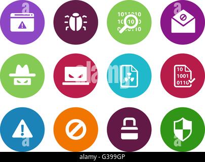 Sicherheitssymbole Kreis auf weißem Hintergrund. Stock Vektor