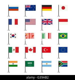 Flaggen-icons Stock Vektor