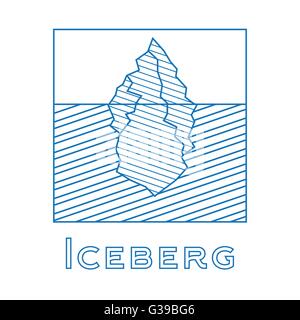Eisberg in linearen Stil. Umriss Eisberg isoliert auf weißem Hintergrund. Vektor-Illustration. Symbol mit Eisberg. Stock Vektor