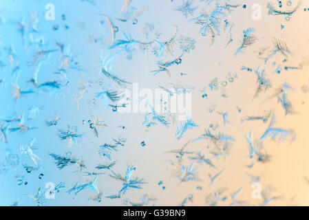 Frost auf Glas schön geschnitzten Muster gemalt Stockfoto