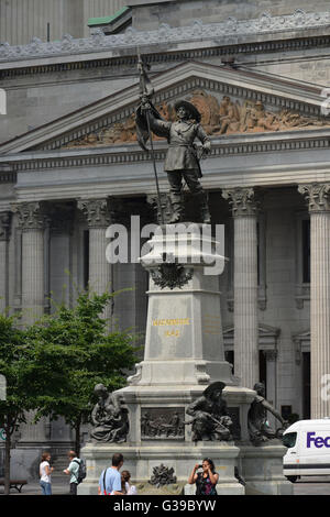 Maisonneuve Denkmal, Ort d Armes, Montreal, Quebec, Kanada Stockfoto