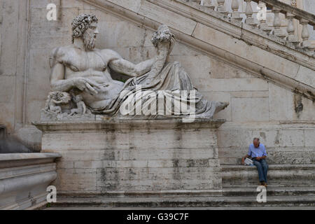 Tiber, Piazza del Campidoglio, Rom, Italien Stockfoto