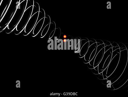 sehr schöne 3d Illustration von zwei Gravitationswellen. Stockfoto