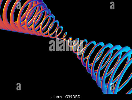 sehr schöne 3d Illustration von zwei Gravitationswellen. Stockfoto