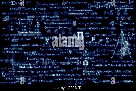 schwarze Mathematik-Board mit Formeln Stockfoto