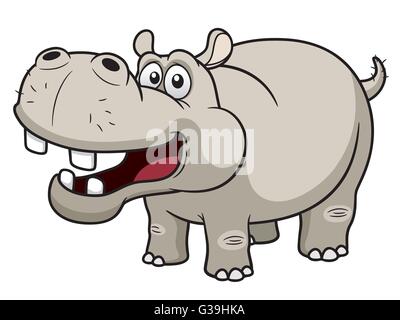 Vektor-Illustration Karikatur Flusspferde Stock Vektor