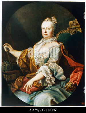 MARIA THERESIA Erzherzogin von Österreich, Königin von Ungarn und Böhmen, Tochter des Kaisers Carl VI, Ehefrau von Kaiser Franz i., Mutter von Kaiser Joseph II Datum: 1717-1780 Stockfoto