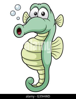 Vektor-Illustration Seepferdchen Cartoon Stock Vektor