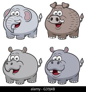 Vektor-Illustration der wilden Tiere Cartoons Stock Vektor