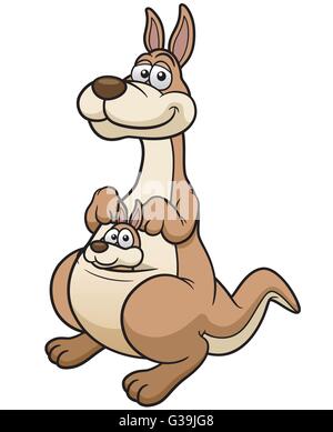 Vektor-Illustration der Känguru-cartoon Stock Vektor