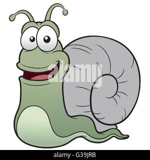 Vektor-Illustration der Schnecke Cartoon Stock Vektor