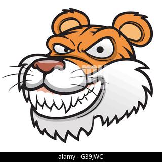 Vektor-Illustration von Tiger Head Cartoon Stock Vektor