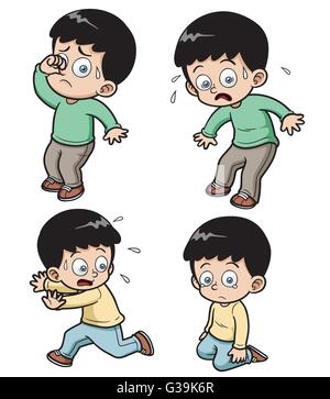 Vektor-Illustration der junge Ausdruck festlegen Stock Vektor