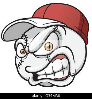 Vektor-Illustration von Baseball-Cartoon-Ball Stock Vektor