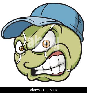 Vektor-Illustration Karikatur Tennisball Stock Vektor