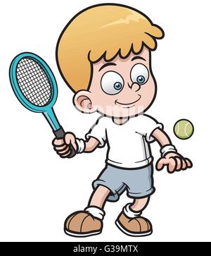 Vektor-Illustration Karikatur Tennisspieler Stock Vektor