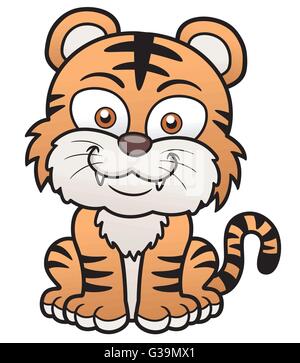 Vektor-Illustration von Tiger Cartoon Stock Vektor