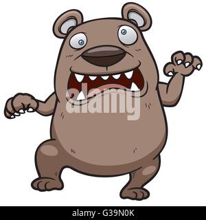 Vektor-Illustration Karikatur wütenden Bären Stock Vektor
