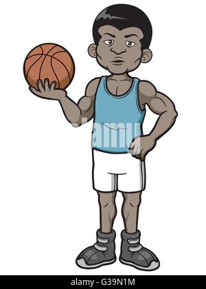 Vektor-Illustration von Cartoon-Basketball-Spieler Stock Vektor