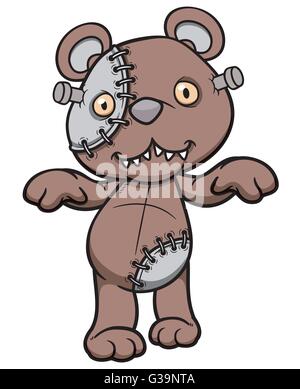 Vektor-Illustration von Evil Teddy bear Stock Vektor