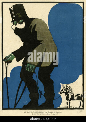 Cartoon, der Doppelmonarch, WW1 Stockfoto