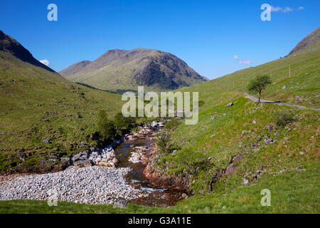 Fluß Etive in Glen Etive. Argyllshire, Schottland. Stockfoto