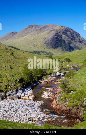 Fluß Etive in Glen Etive. Argyllshire, Schottland. Stockfoto