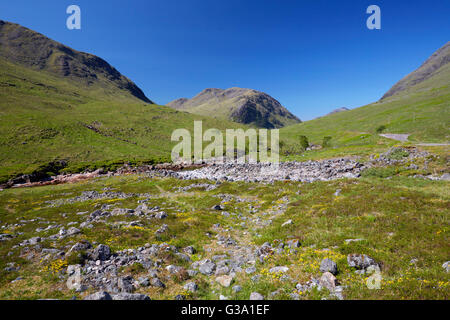 Fluß Etive in Glen Etive. Argyllshire, Schottland. Stockfoto