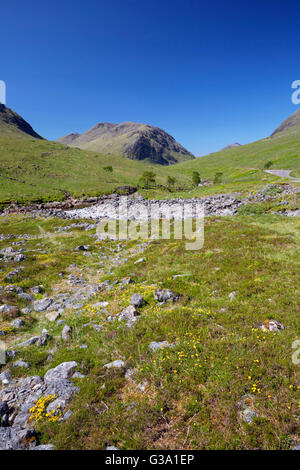 Fluß Etive in Glen Etive. Argyllshire, Schottland. Stockfoto