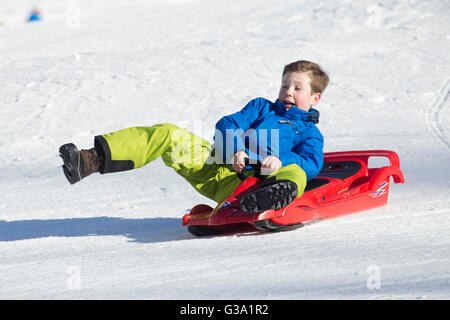 Prinz Christian von Dänemark besucht ein Fototermin während seiner jährlichen Skiurlaub in Verbier, Schweiz. Stockfoto