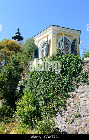 Pfarrkirche Maria Magdalena-Kirche und Villa, Österreich, Oberösterreich, Oberösterreich, Donau, Linz Stockfoto