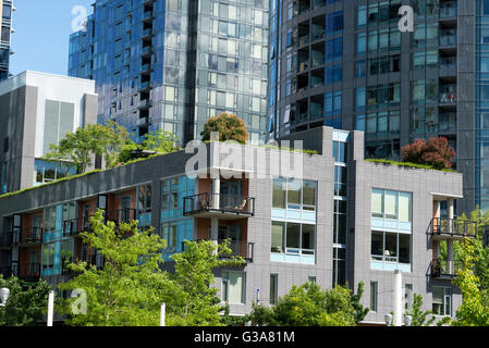 Moderne Gebäude in Portland, Oregon South Waterfront Nachbarschaft. Stockfoto