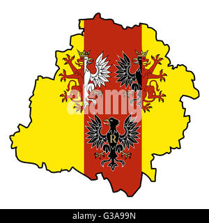 Gebiet der Provinzen (Woiwodschaften) in Polen (Verwaltung-Karte) Stockfoto