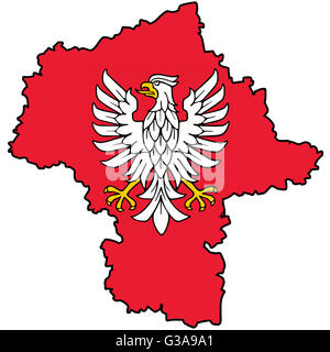 Gebiet der Provinzen (Woiwodschaften) in Polen (Verwaltung-Karte) Stockfoto