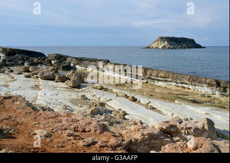 Kap Drepano & Geronisos Insel, Agios Georgios, Zypern Stockfoto