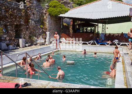 Das heiße Schwefel Pool thermal Spa am See Koycegiz, Sultaniye, in der Nähe von Dalyan, Provinz Mugla, Türkei. Stockfoto