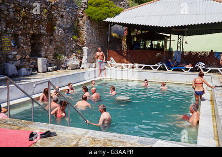 Das heiße Schwefel Pool thermal Spa am See Koycegiz, Sultaniye, in der Nähe von Dalyan, Provinz Mugla, Türkei. Stockfoto