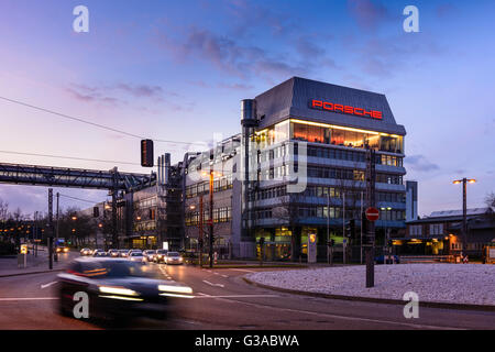 Porsche-Werk und Sitz in Zuffenhausen, Deutschland, Baden-Württemberg, Region Stuttgart, Stuttgart Stockfoto