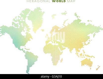 Hexagonale Welt Vektorkarte Stock Vektor