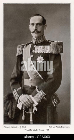 König HAAKON VII von Norwegen (1905-57);  ehemals Prinz Charles von Dänemark, Sohn von Friedrich VIII Datum: 1872-1957 Stockfoto