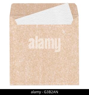 Alten strukturierte leer Mailing-Ärmel mit klar Aquarell Blatt für Design und scrapbooking Stockfoto