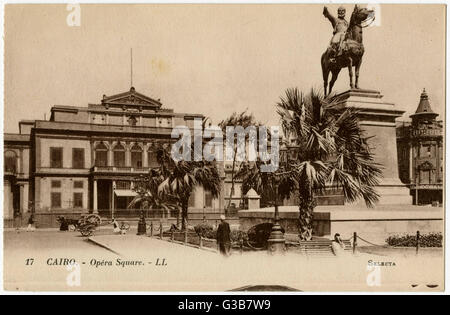 Das Opernhaus in Opernplatz, Cairo.        Datum: um 1910 Stockfoto