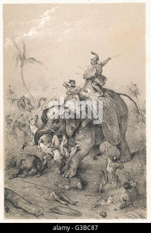 INDIEN/BATTLE HYDASPE 328 Stockfoto